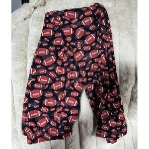 Football Black Background Women's Leggings Size TC/CV NWT Elastic Waistband